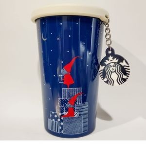 Starbucks 2018 Holiday Collection 12oz Blue Tree Candy Cane Mug Thailand